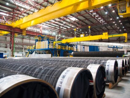 Concrete weight coat factory pipeline