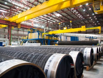 Concrete weight coat factory pipeline